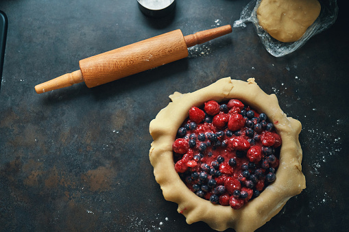 Preparing Berry Pie in Domestic Kitchen