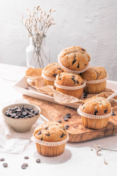 istock Chocolate chip muffins with milk 1415245145