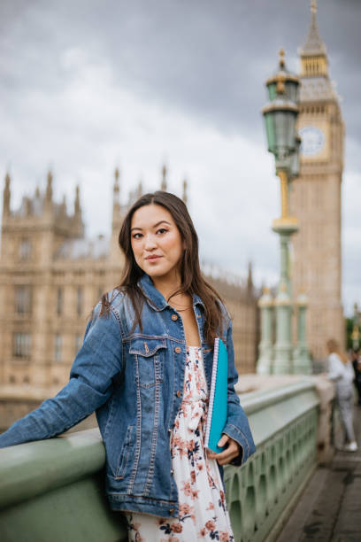 istock Happy Asian female student in London 1415247019