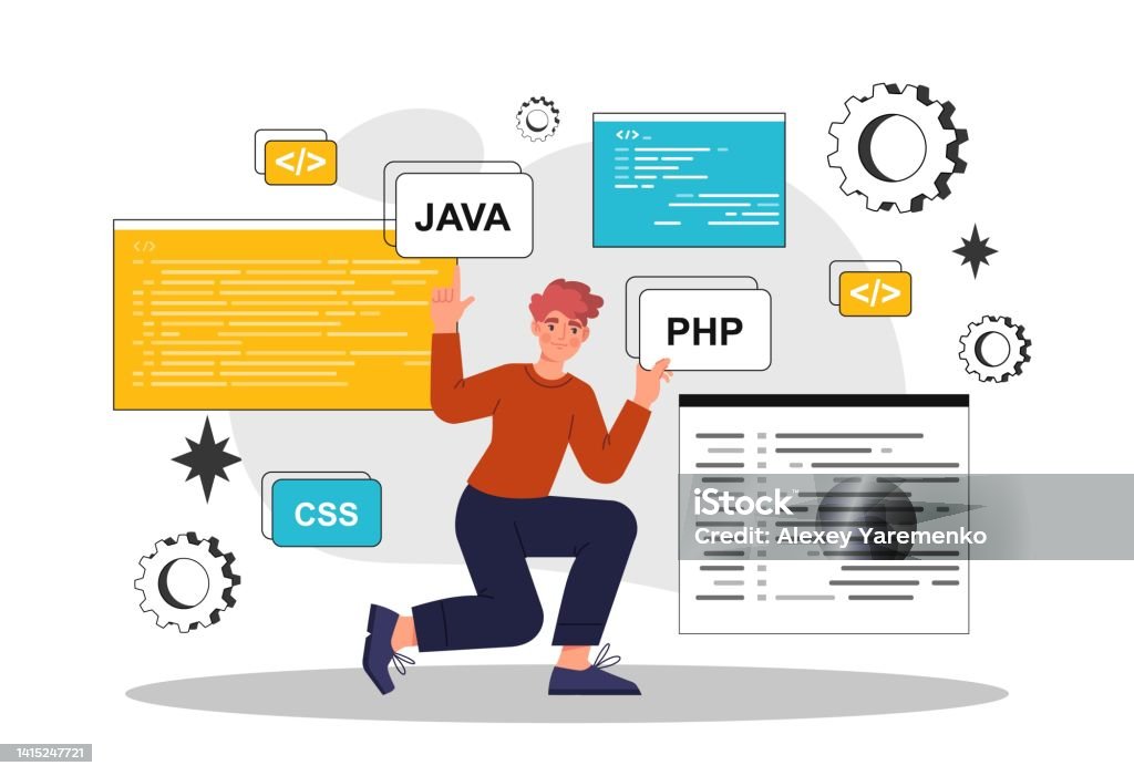 Programmer Abstract Programmer With Languages Stock Illustration - Download Image Now ...