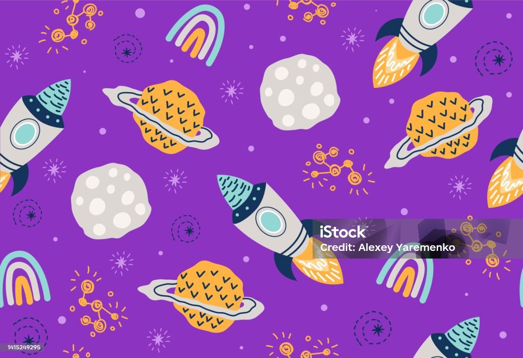 Space Seamless Pattern Stock Illustration - Download Image Now ...