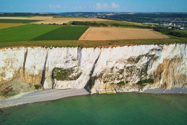 istock Picturesque panoramic landscape of white chalk cliffs near Ault 1415257430