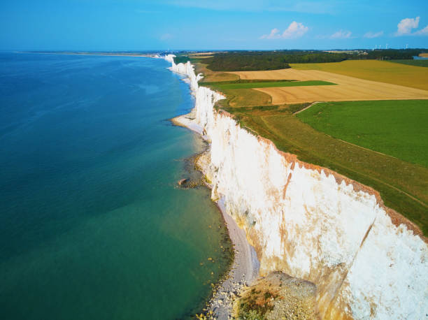 istock Picturesque panoramic landscape of white chalk cliffs near Ault 1415257448