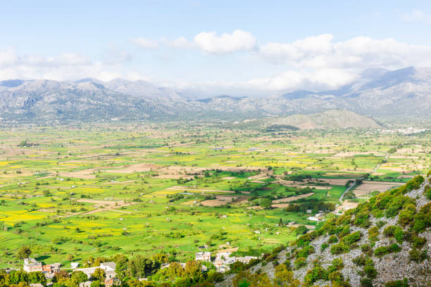 istock Amazing panoramic landscape with green rolling hills in spring sunny day 1415258563
