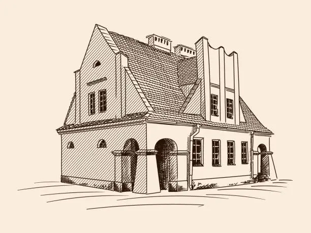 Vector illustration of Old house.