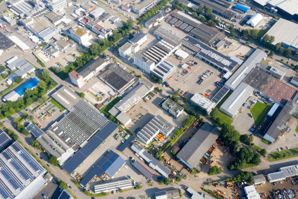 istock Industrial District, Aerial View 1415259632