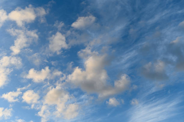 istock Screen like sky with different types of clouds in layers 1415261292
