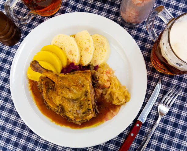 Tasty roasted duck leg
