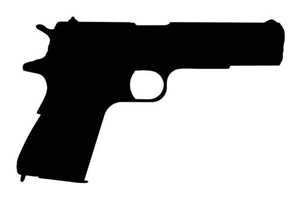 istock colt government M1911 black silhouette 1415269253