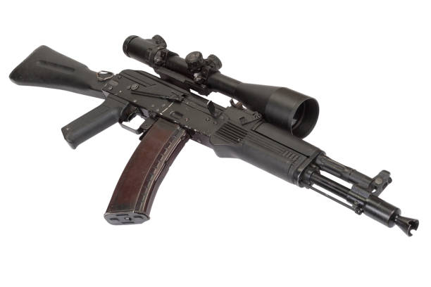 istock Modern model AK - 105 assault rifle with optic scope 1415269260