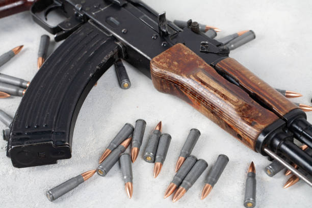 istock kalashnikov ak47 gun and 7,62 mm amminition 1415269314