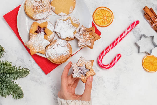 istock Making traditional Christmas linzer cookies 1415269366