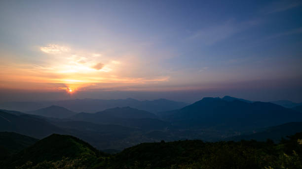 istock Wind power sunset scene on the mountain 1415274497