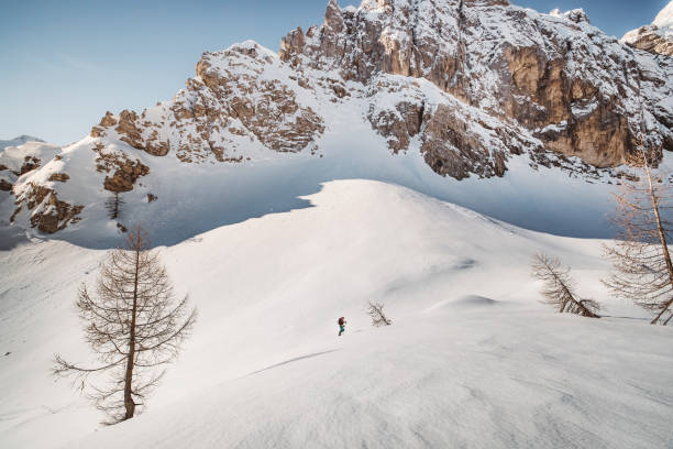 istock Mountaineer on a winter hike 1415274734