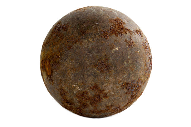 istock Iron metal ball on a white background 1415274766