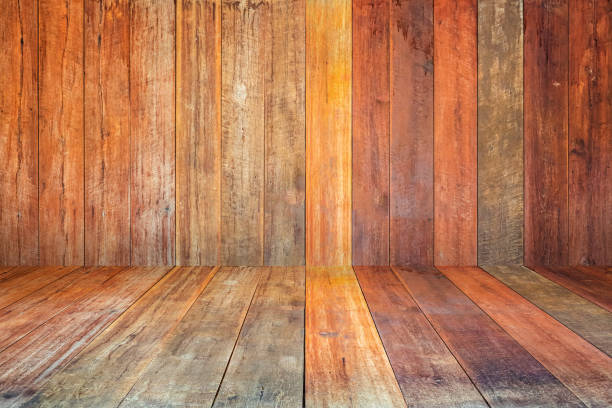 istock empty wooden planks wall perspective floor room interior background 1415274926