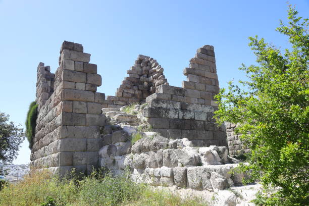 Historic site of Myndos gate the only surviving gate of the ancient wall that surrounded the city of Halikarnassos in Bodrum, Turkey.
