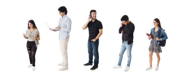istock Group of students  waiting in line 1415276738