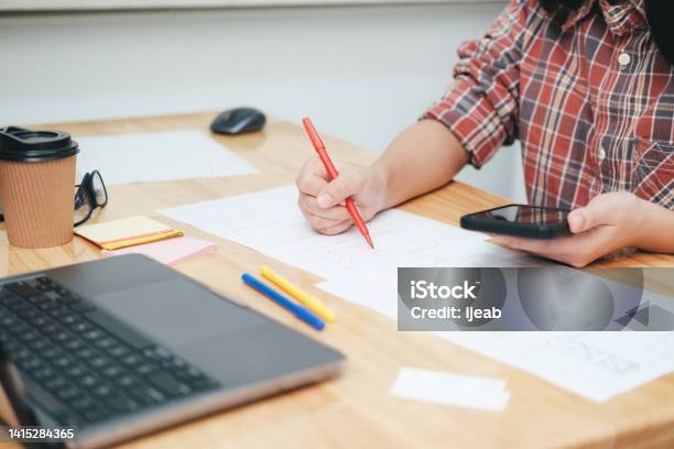 Ux Ui And Programming Development Technology Stock Photo - Download Image Now - 18-19 Years, Adult, Adults Only