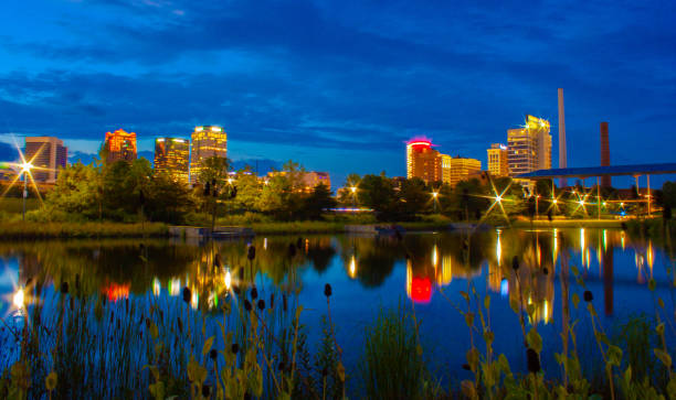 istock Night time at Railroad Park, Birmingham AL 1415287563