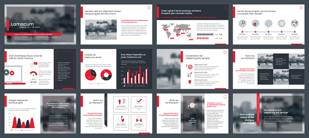 PowerPoint Template. Elements of infographics for presentations templates. Annual report, leaflet, book cover design. Brochure layout, flyer template design. Corporate report, advertising template in vector Illustration.