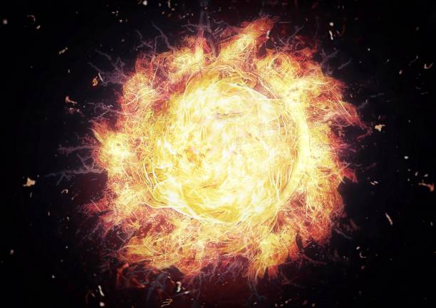 istock 3D illustration of a burning fireball 1415297173