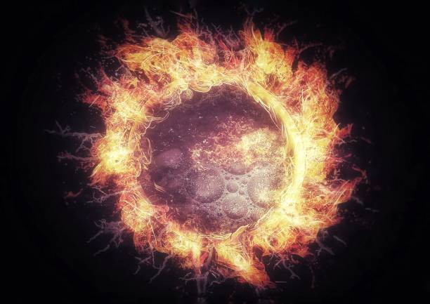 istock 3D illustration of a burning fireball 1415297175