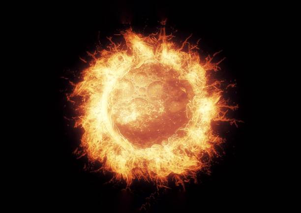 istock 3D illustration of a burning fireball 1415297177