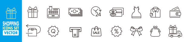 Shopping Shopping icon Line Shopping Shopping icon Line solvency stock illustrations