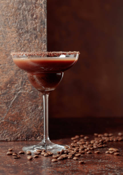 istock Coffee and chocolate cocktail on a brown background. 1415303836