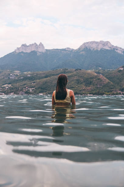 istock Woman in the lake 1415305261