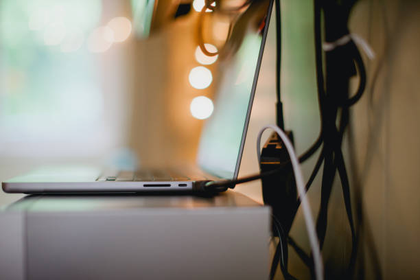 istock Modern Laptop and Projection Port Connection 1415308453