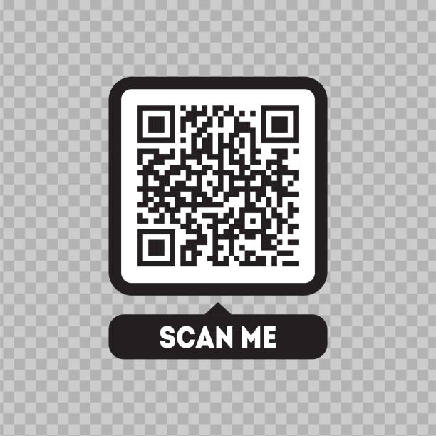 barcode Scan me icon with QR code. Qrcode tempate for mobile app bar code reader stock illustrations