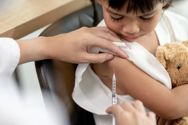 istock Successful covid-19 vaccination. cute little girl while being immunized against coronavirus 1415310277