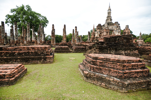Grounds of Wat Phra Ramin Ayutthaya, Thailand.