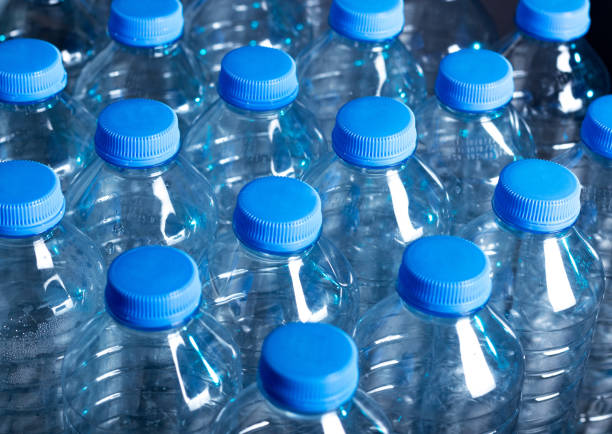 Close up photo of plastic bottles .