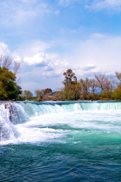 Water flowing in the autumn in Manavgat, Antalya, Turkey.
