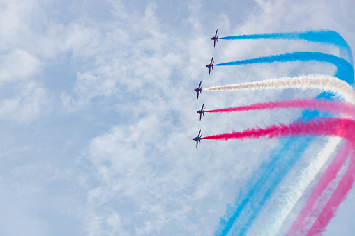 red arrows in formation at Blackpool air show 2022