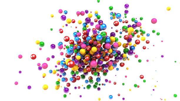 istock Colorfull balls 3d render. Colorfull balls on white background. Abstract digital illustration. 1415325622