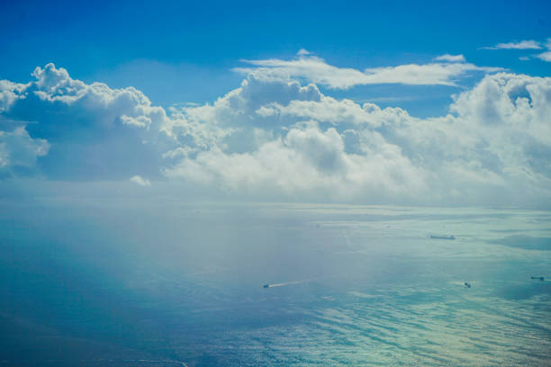 Vessel traveling on the Pacific Ocean. Shooting Location: Chiba Prefecture