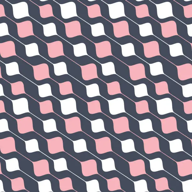 Vector illustration of Bead on line pink white seamless pattern for textile design, art background vector illustration