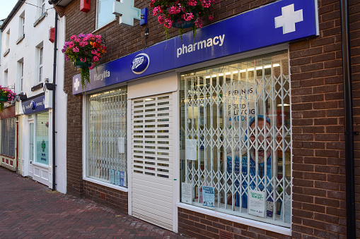 Holywell, Flintshire, UK: Aug 14, 2022: Boots have a pharmacy in the small North wales market town of Holywell