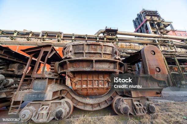 Abandoned Railway With Damaged Wagons Stock Photo - Download Image Now - Demolishing, Industry, China - East Asia