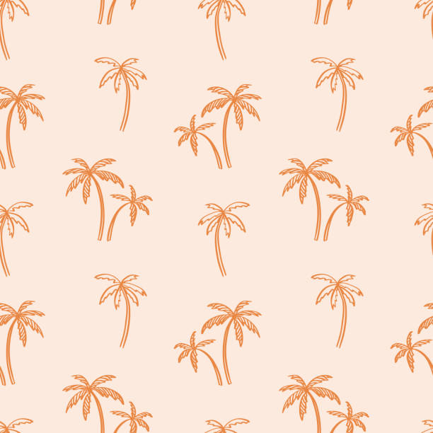 illustrations, cliparts, dessins animés et icônes de motif sans couture vectoriel de palmier. fond d’été tropical - hawaii islands beach island palm tree