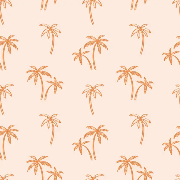 Vector illustration of Palm tree vector seamless pattern. tropical summer background