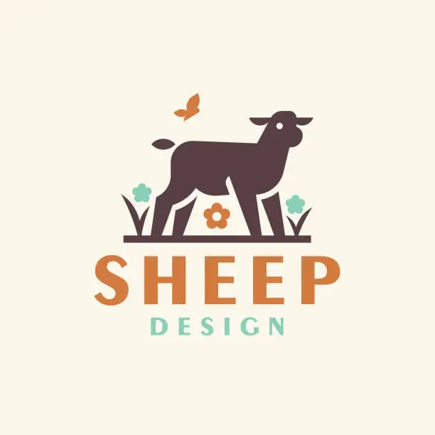 Vector illustration of Sheep modern logo design.