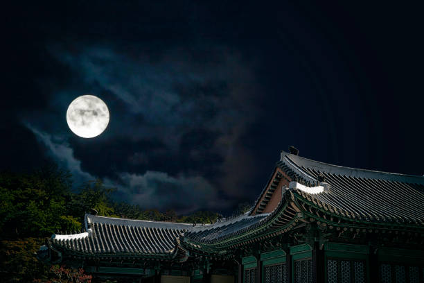 You can see a full moon on Thanksgiving Day in Korea, Chuseok.\n(low contrast and a little extra noise)