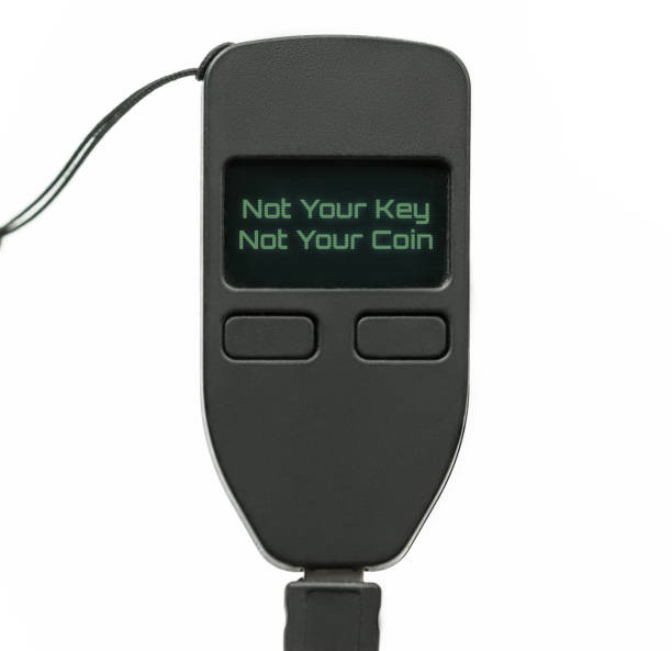 istock Not Your key not your coin on a hardware wallet use for cryptocurrency concept. 1415334972