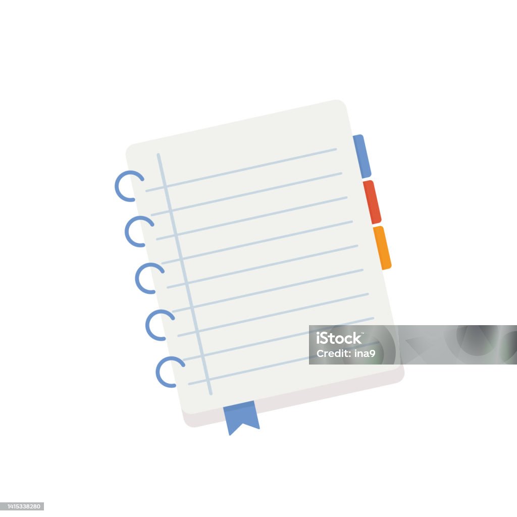 Notepad Cartoon Style A Modern Blank Notepad On Isolated White Backgroundvector Illustration ...