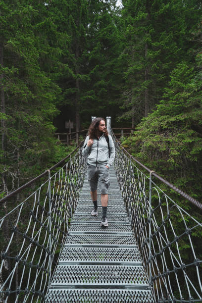 This is part of famous Europaweg trail leading to Zermatt in Swiss Alps. The photo is composed symmetrically.